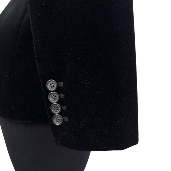 J.Crew Womens Black Cotton Blazer Single-Button Velvet Style Size 4 - Picture 9 of 12